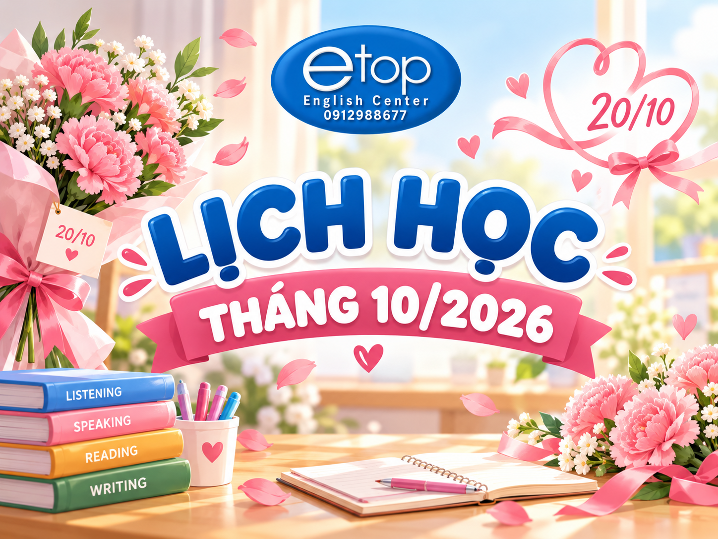 LỊCH HỌC THÁNG 10/2026 NĂM HỌC MỚI 2026 - 2027